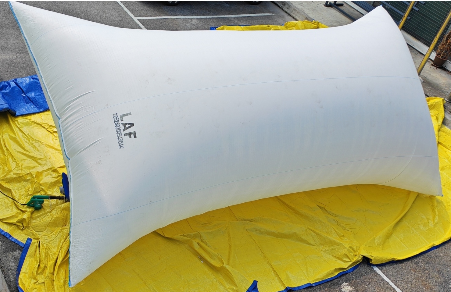 LAF flexitank inflated for inspection and demonstration